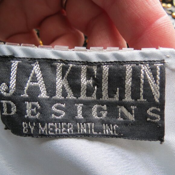 VTG Jakelin Beaded Grey Short Sleeve Top Silk Size XL - Picture 8 of 10